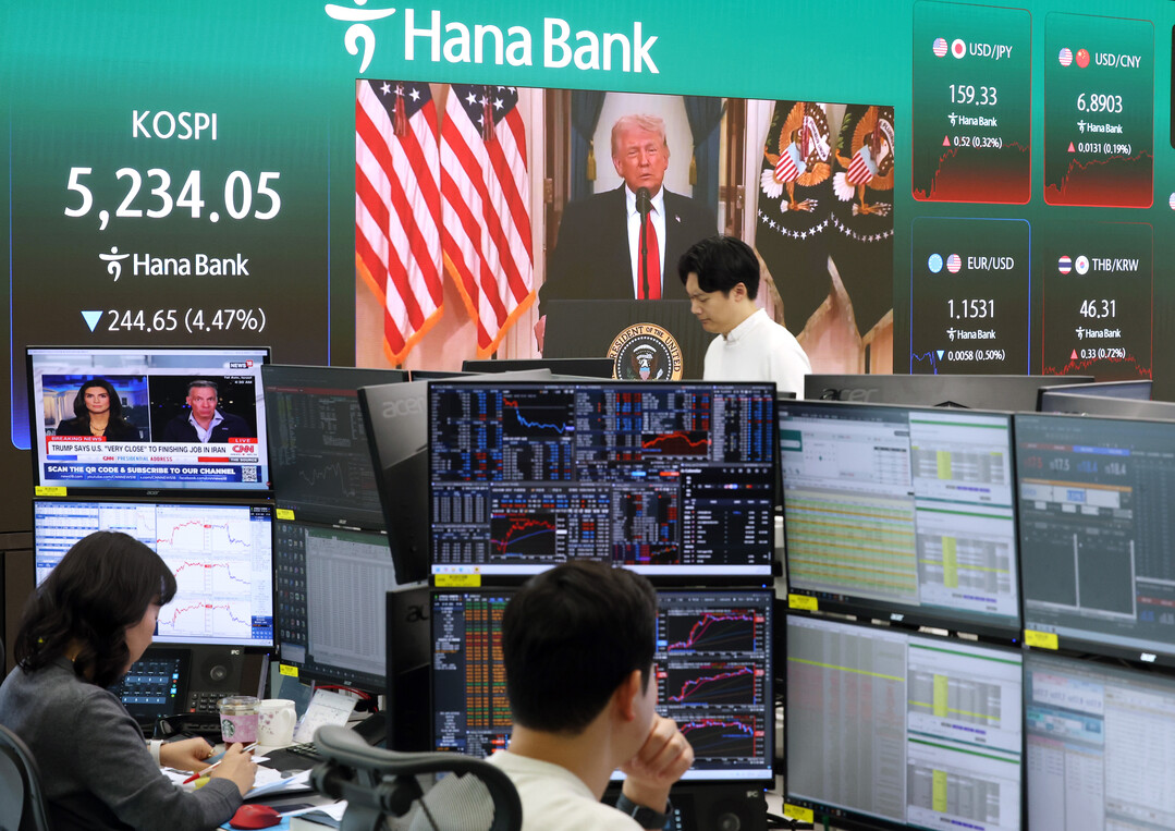 코스피, 트럼프 연설에 4%대 급락 ...